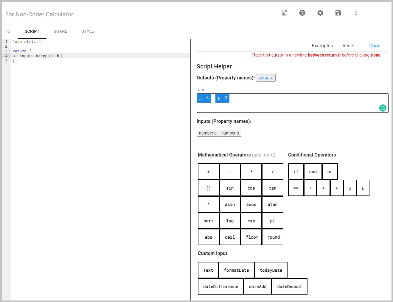 How to create an online calculator